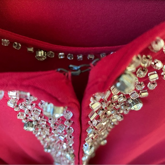 2 Piece Deep Red Sweater Jacket & Matching Tank Top Evening Wear Moda Verona 3XL - Picture 6 of 16